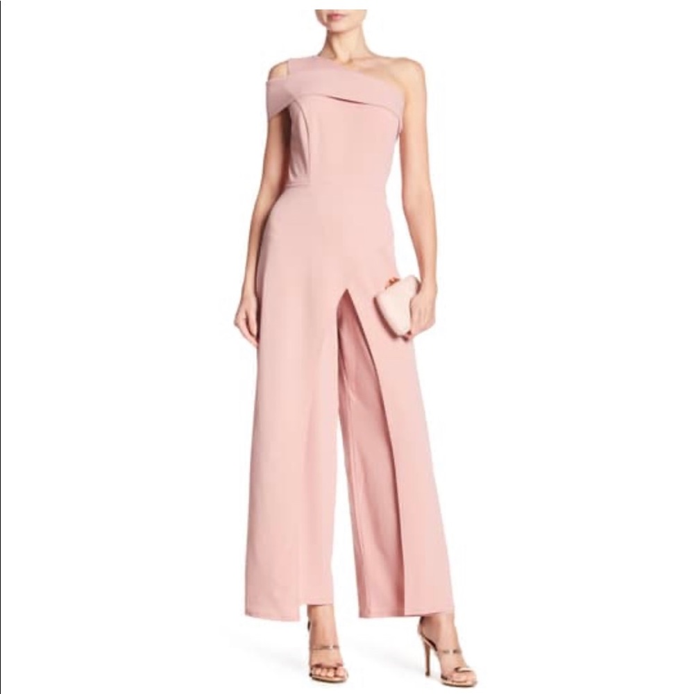 Marina Dresses One Shoulder Blush Jumpsuit, 4